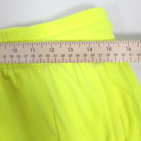 NWT ADIDAS JEREMY SCOTT LUXE‎ Velour Neon Mini Skirt Side Pockets Drawstring LG - Picture 11 of 15